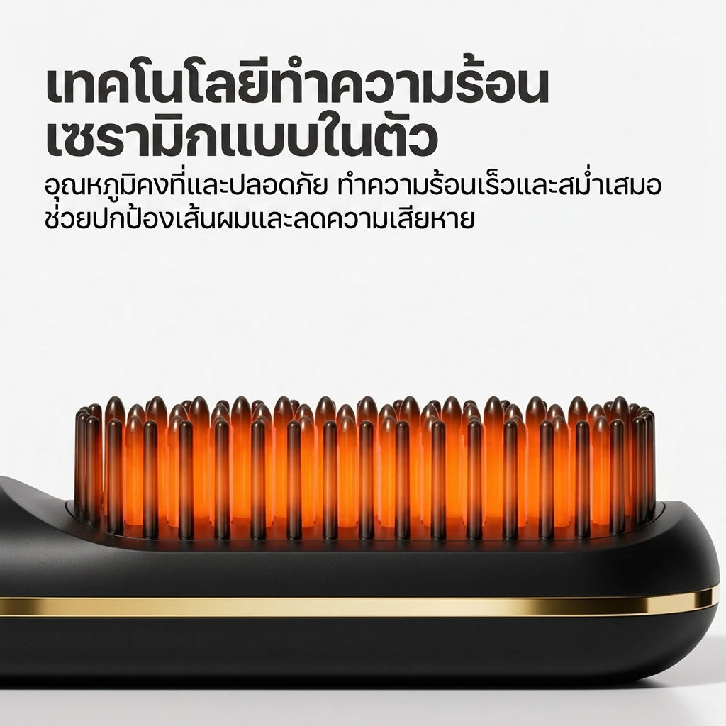 Beautina™ หวีไฟฟ้ายืดผมตรงไร้สาย ผมสวยตลอดวันเหมือนมีช่างทำผมติดตัว