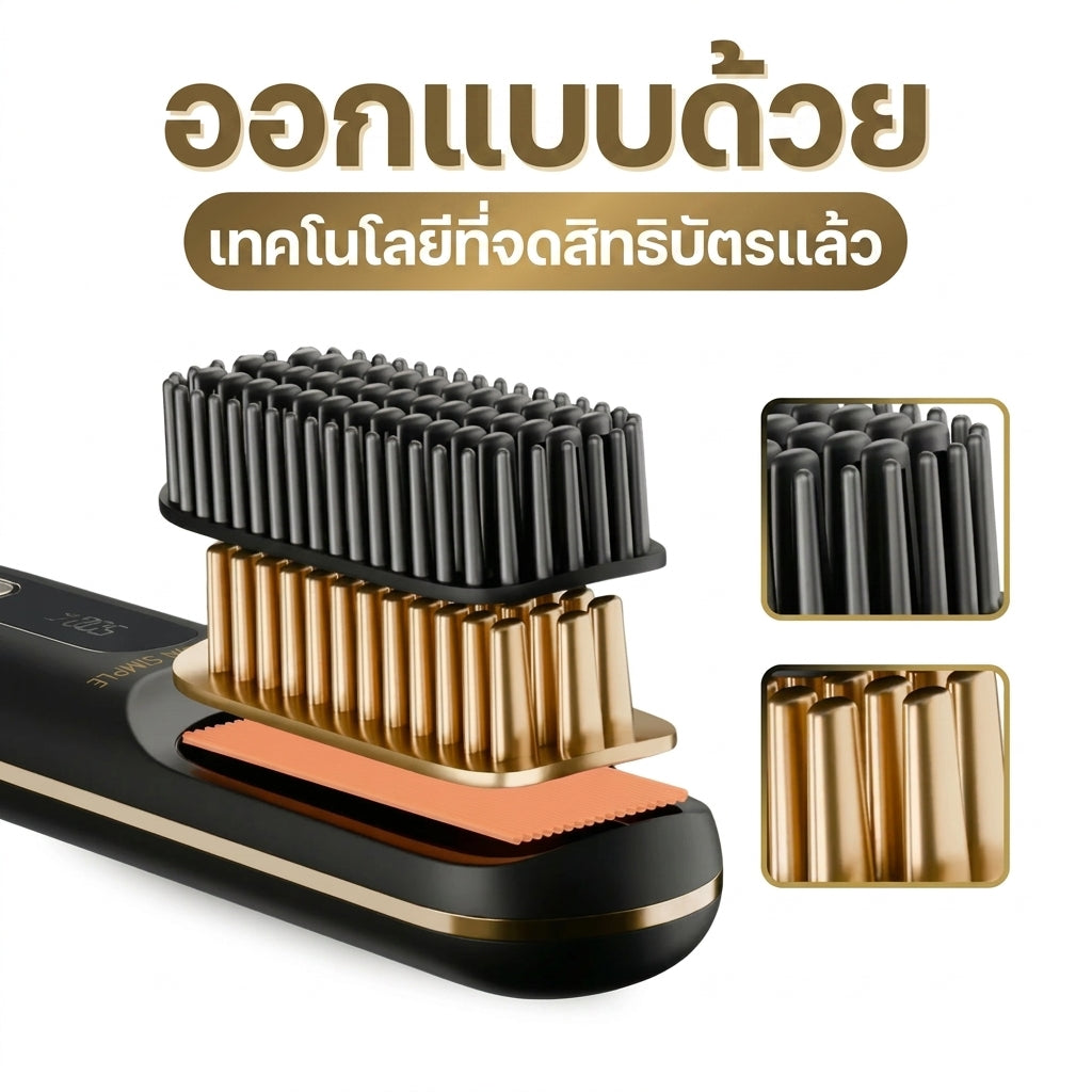 Beautina™ หวีไฟฟ้ายืดผมตรงไร้สาย ผมสวยตลอดวันเหมือนมีช่างทำผมติดตัว